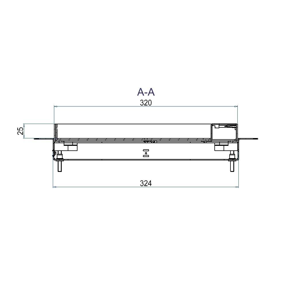 Produktbild UBDK 320 253 - Unterflur-Bodendose UBDK 320 inkl. Deckel mit Kante, 25mm Vertiefung und 1 Bürstenauslass
