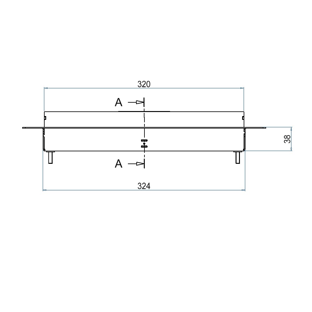 Produktbild UBDK 320 254 - Unterflur-Bodendose UBDK 320 inkl. Deckel mit Kante, 25mm Vertiefung und 2 Bürstenauslässen