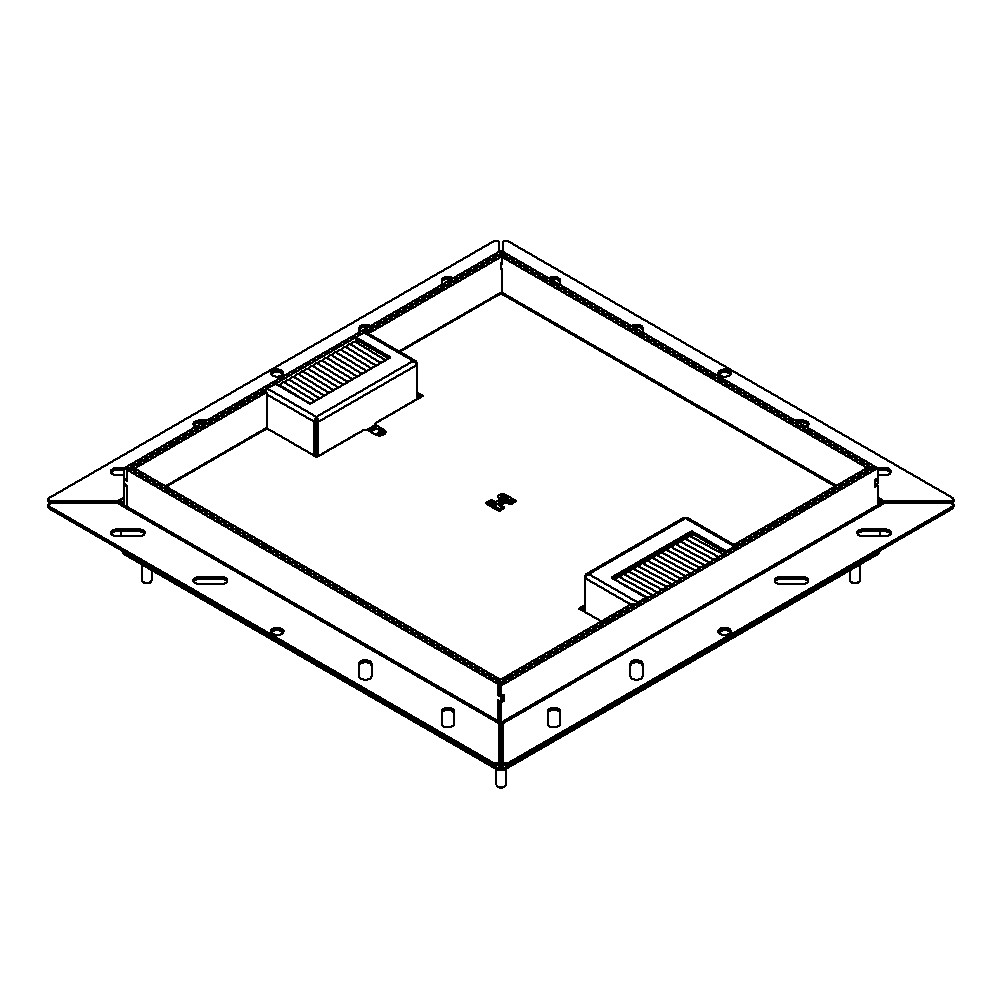 Produktbild UBDK 320 254 - Unterflur-Bodendose UBDK 320 inkl. Deckel mit Kante, 25mm Vertiefung und 2 Bürstenauslässen