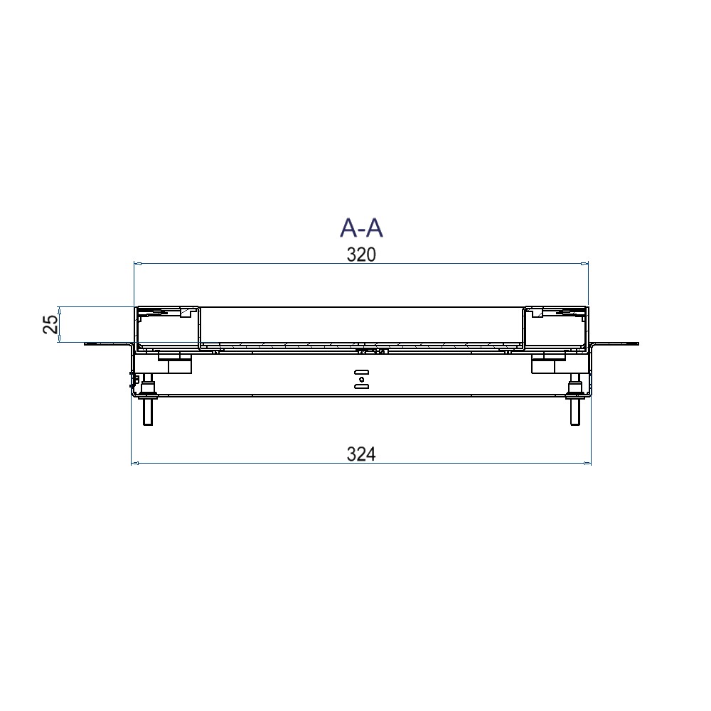 Produktbild UBDK 320 254 - Unterflur-Bodendose UBDK 320 inkl. Deckel mit Kante, 25mm Vertiefung und 2 Bürstenauslässen