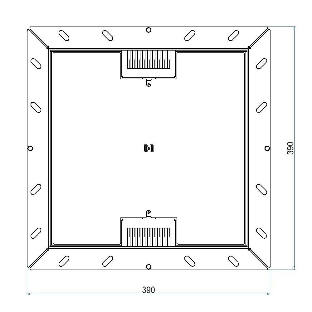 Produktbild UBDK 320 254 - Unterflur-Bodendose UBDK 320 inkl. Deckel mit Kante, 25mm Vertiefung und 2 Bürstenauslässen