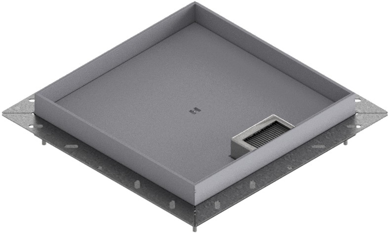 Produktbild UBDK 320 303  -  Unterflur-Bodendose UBDK 320 inkl. Deckel mit Kante, 30mm Vertiefung und 1 Bürstenauslass