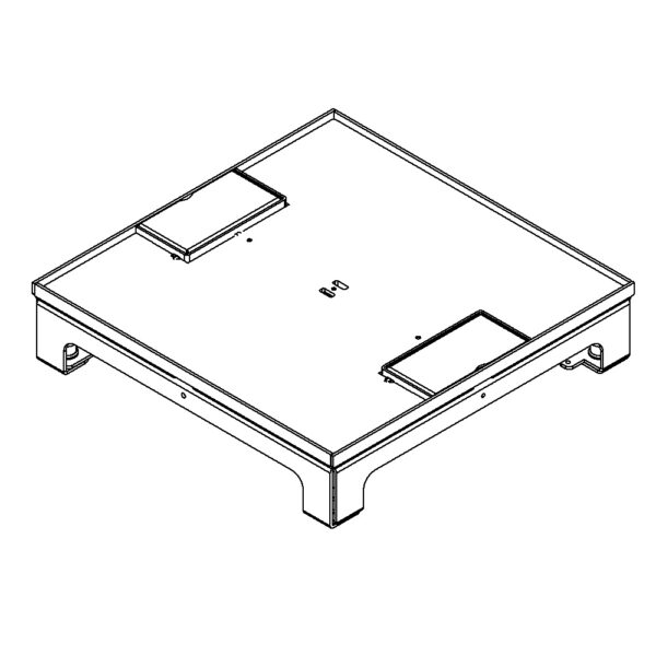 Produktbild UBD 262 257  -  Unterflur-Bodendose UBD 260 inkl. Deckel, flach (SVZ), ohne Kante, 5mm Vertiefung und 2 Schnurauslass