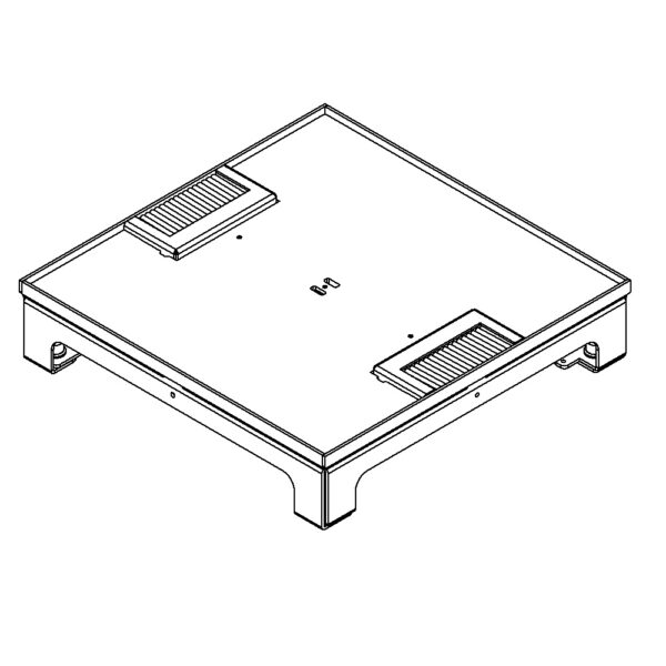 Produktbild UBD 262 258  -  Unterflur-Bodendose UBD 260 inkl. Deckel, flach (SVZ) ohne Kante, 5mm Vertiefung und 2 Bürstenauslässen