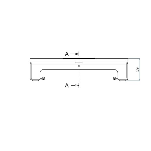Produktbild UBD 262 258  -  Unterflur-Bodendose UBD 260 inkl. Deckel, flach (SVZ) ohne Kante, 5mm Vertiefung und 2 Bürstenauslässen