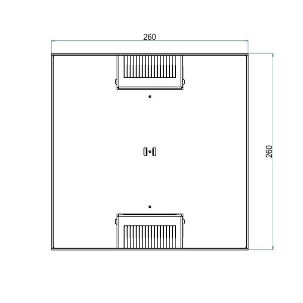 Produktbild UBD 262 258  -  Unterflur-Bodendose UBD 260 inkl. Deckel, flach (SVZ) ohne Kante, 5mm Vertiefung und 2 Bürstenauslässen