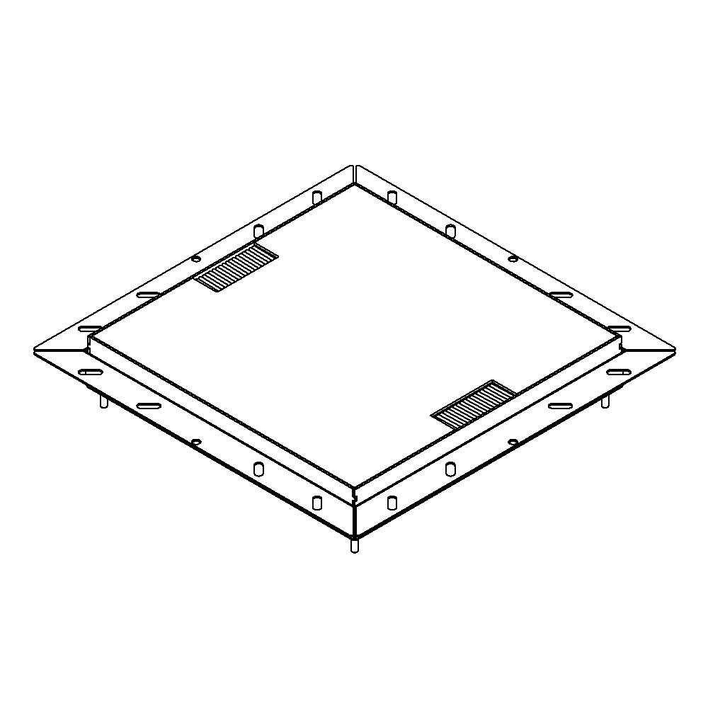 Produktbild UBDK 320 004 - Unterflur-Bodendose UBDK 320 inkl. belegtem Deckel aus Chromstahl, geschliffen, und 2 Bürstenauslässen
