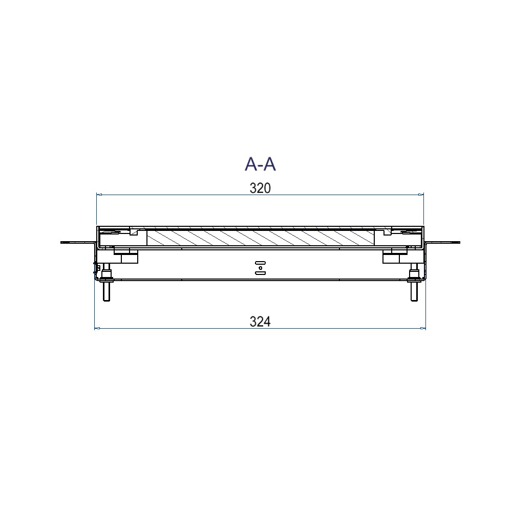 Produktbild UBDK 320 004 - Unterflur-Bodendose UBDK 320 inkl. belegtem Deckel aus Chromstahl, geschliffen, und 2 Bürstenauslässen