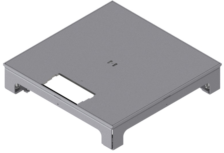 Produktbild UBD 264 001 - Unterflur-Bodendose UBD 260 ohne Schutzkante inkl. belegtem Deckel aus 4mm SVZ mit Ausschnitt