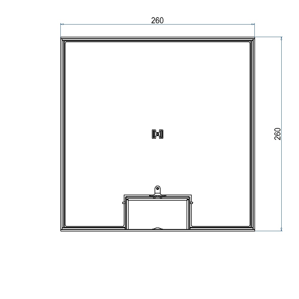 Produktbild UBD 264 201 - Unterflur-Bodendose UBD 260 inkl. Deckel mit Kante, 20mm Vertiefung und 1 Schnurauslass