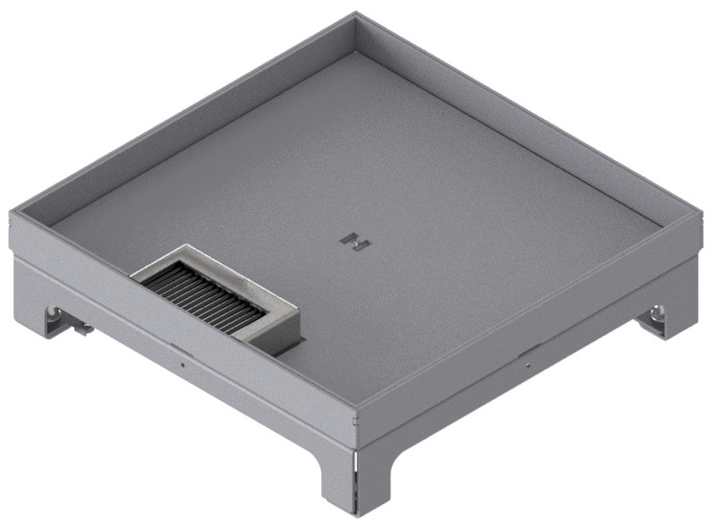 Produktbild UBD 264 202  -  Unterflur-Bodendose UBD 260 inkl. Deckel mit Kante, 20mm Vertiefung und 1 Bürstenauslass