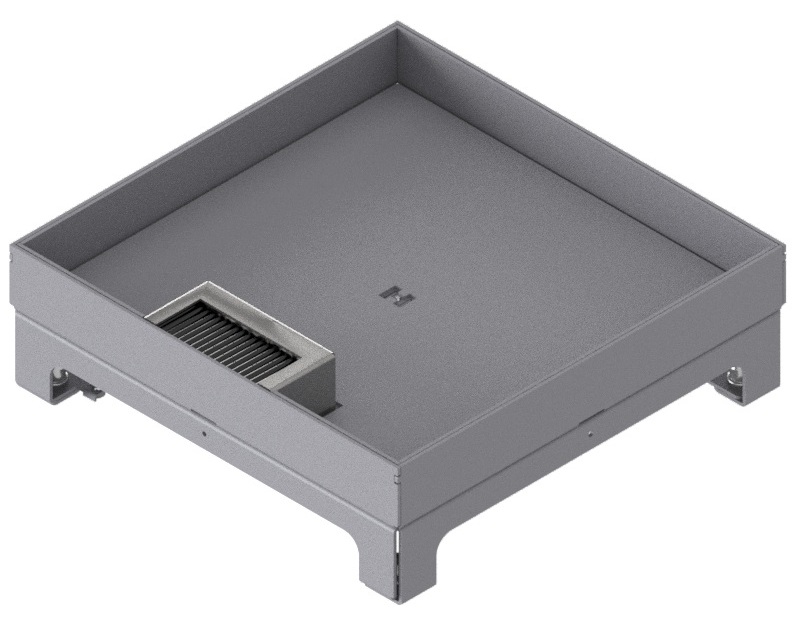 Produktbild UBD 264 302  -  Unterflur-Bodendose UBD 260 inkl. Deckel mit Kante, 30mm Vertiefung und 1 Bürstenauslass