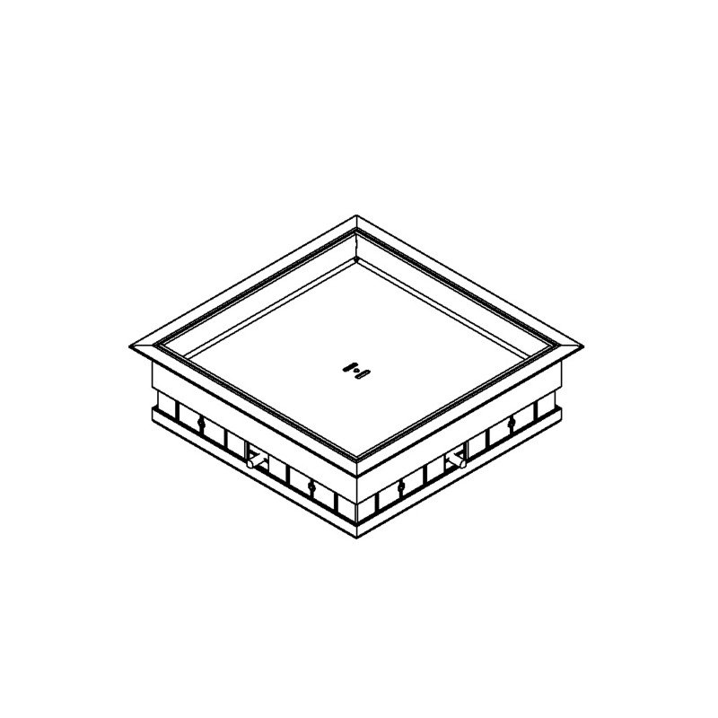 Produktbild DBRA 160 150 - Doppelboden-Auslass DBRA 160 mit Rand inkl. Blinddeckel mit Kante (Alu), 15mm Vertiefung