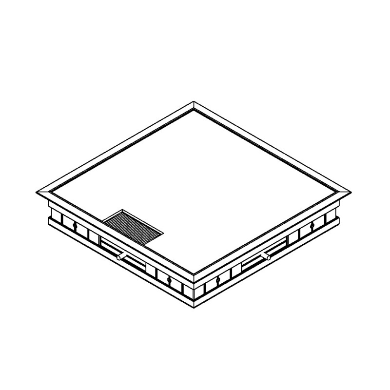 Produktbild DBRA 210 001 - Doppelboden-Auslass DBRA 210 mit Rand inkl. Deckel aus Aluminium eloxiert und 1 Bürstenauslass