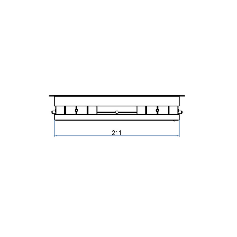 Produktbild DBRA 210 002 - Doppelboden-Auslass DBRA 210 mit Rand inkl. Deckel aus Aluminium eloxiert und 2 Bürstenauslässe