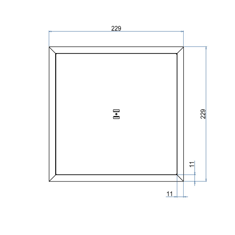 Produktbild DBRA 210 050 - Doppelboden-Auslass DBRA 210 mit Rand inkl. Blinddeckel flach (SVZ), 5mm Vertiefung