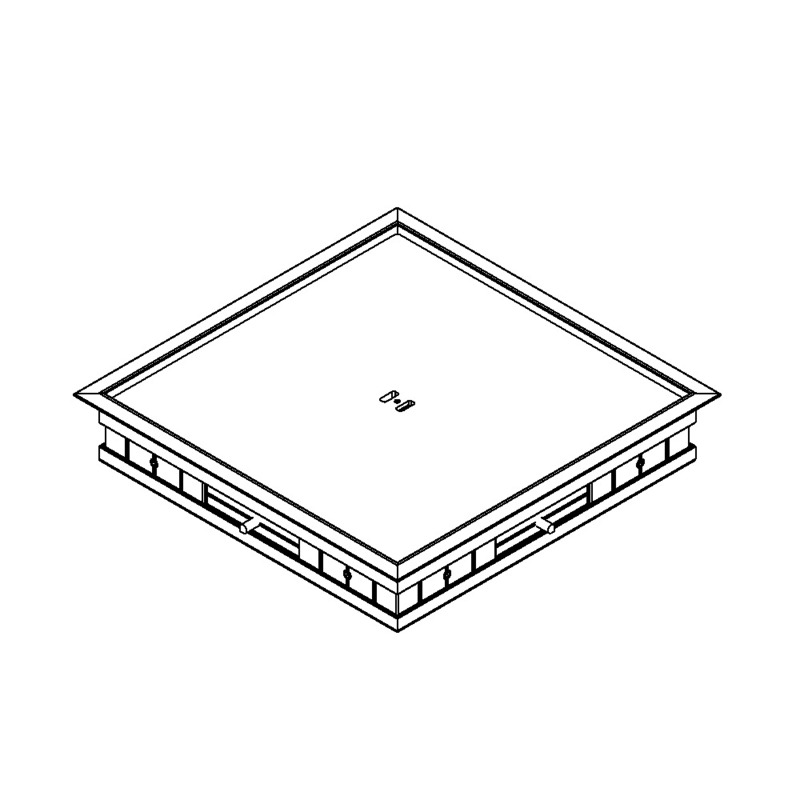 Produktbild DBRA 210 050 - Doppelboden-Auslass DBRA 210 mit Rand inkl. Blinddeckel flach (SVZ), 5mm Vertiefung