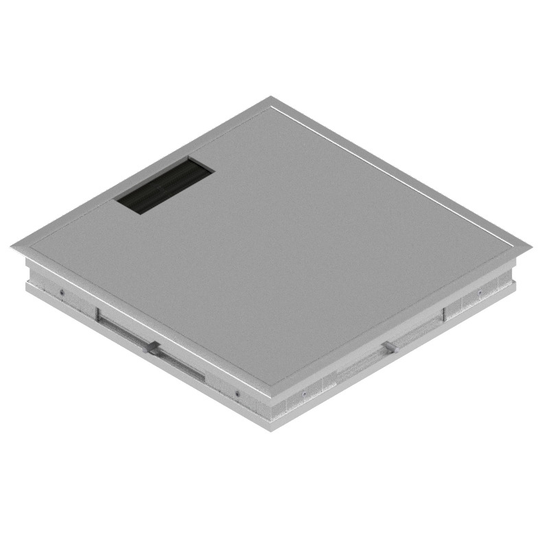 Produktbild DBRA 260 001  -  Doppelboden-Auslass DBRA 260 mit Rand inkl. Deckel  aus Aluminium eloxiert und 1 Bürstenauslass