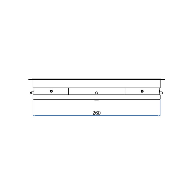 Produktbild DBRA 260 002 - Doppelboden-Auslass DBRA 260 mit Rand inkl. Deckel aus Aluminium eloxiert und 2 Bürstenaulässe