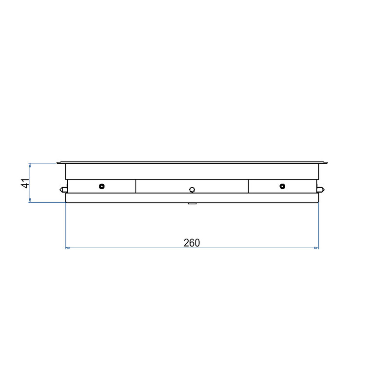 Produktbild DBRA 260 002 - Doppelboden-Auslass DBRA 260 mit Rand inkl. Deckel aus Aluminium eloxiert und 2 Bürstenaulässe