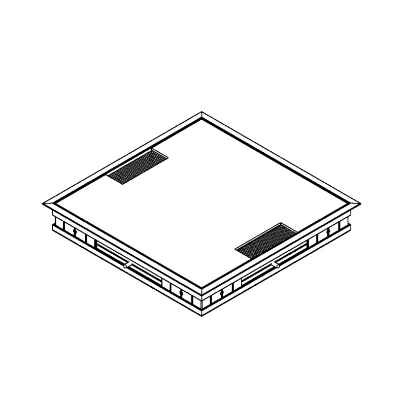 Produktbild DBRA 260 002 - Doppelboden-Auslass DBRA 260 mit Rand inkl. Deckel aus Aluminium eloxiert und 2 Bürstenaulässe