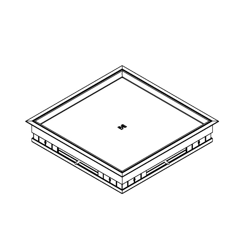 Produktbild DBRA 260 150 - Doppelboden-Auslass DBRA 260 mit Rand inkl. Blinddeckel mit Kante (Alu), 15mm Vertiefung