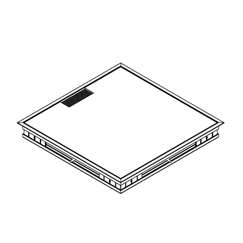 Produktbild DBRA 320 001 - Doppelboden-Auslass DBRA 320 mit Rand inkl. Deckel aus Aluminium eloxiert und 1 Bürstenauslass