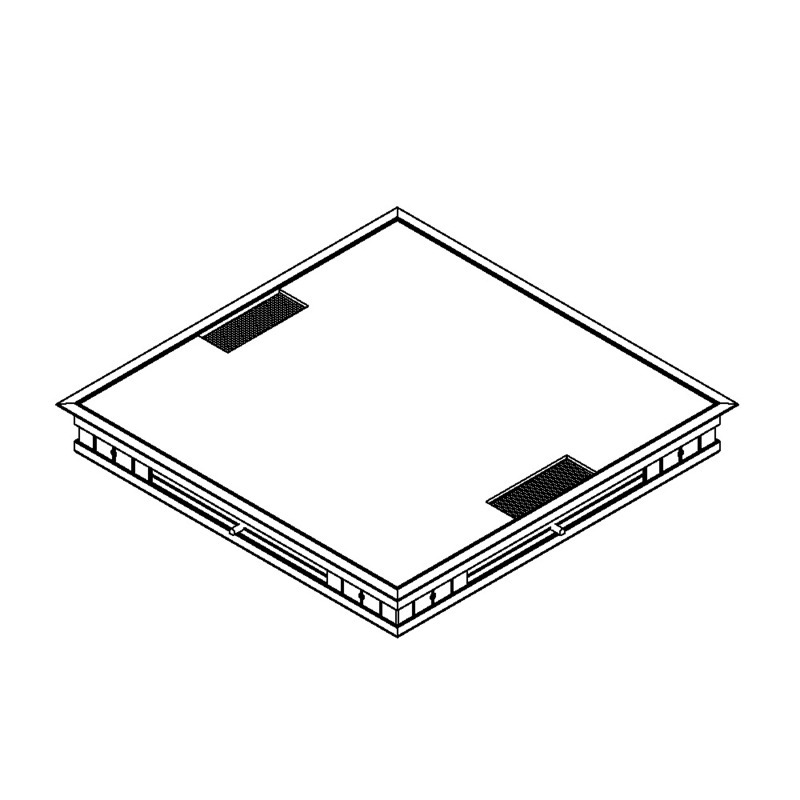 Produktbild DBRA 320 002 - Doppelboden-Auslass DBRA 320 mit Rand inkl. Deckel aus Aluminium eloxiert und 2 Bürstenaulässe
