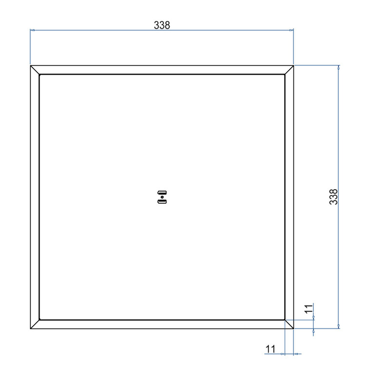 Produktbild DBRA 320 050 - Doppelboden-Auslass DBRA 320 mit Rand inkl. Blinddeckel flach (SVZ), 5mm Vertiefung