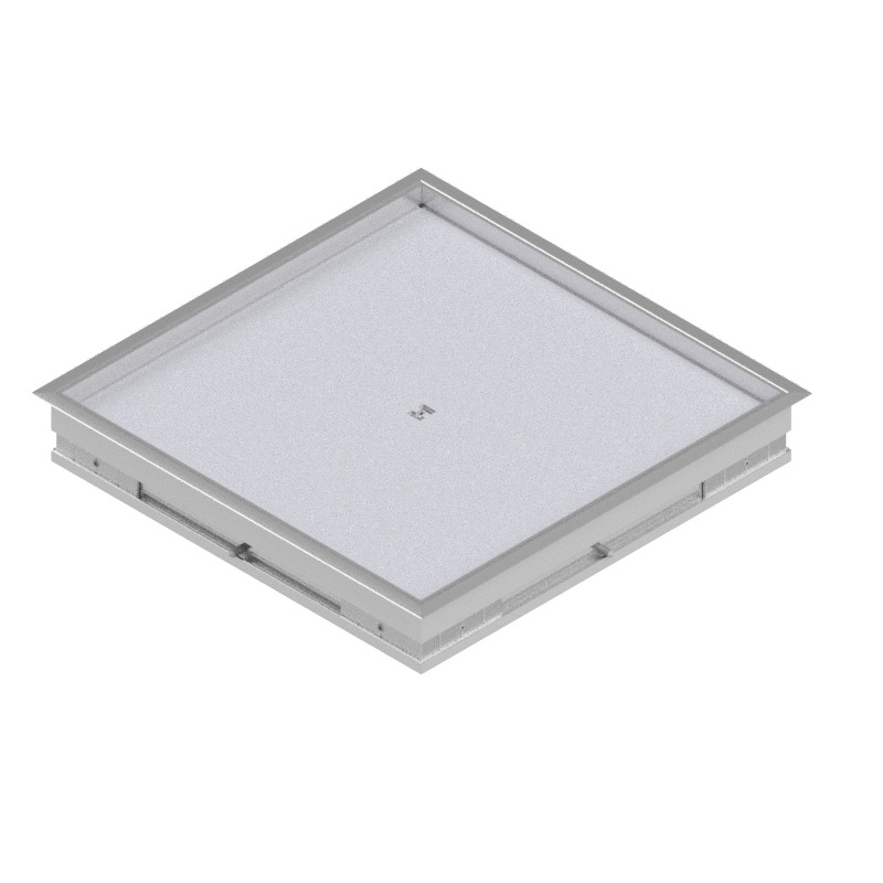 Produktbild DBRA 320 150  -  Doppelboden-Auslass DBRA 320 mit Rand inkl. Blinddeckel mit Kante (Alu),  15mm Vertiefung