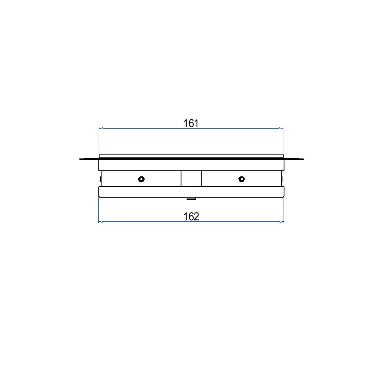 Produktbild DBKA 160 030 - Doppelboden-Auslass DBKA 160 mit Kante inkl. Blinddeckel flach (SVZ), 3mm Vertiefung