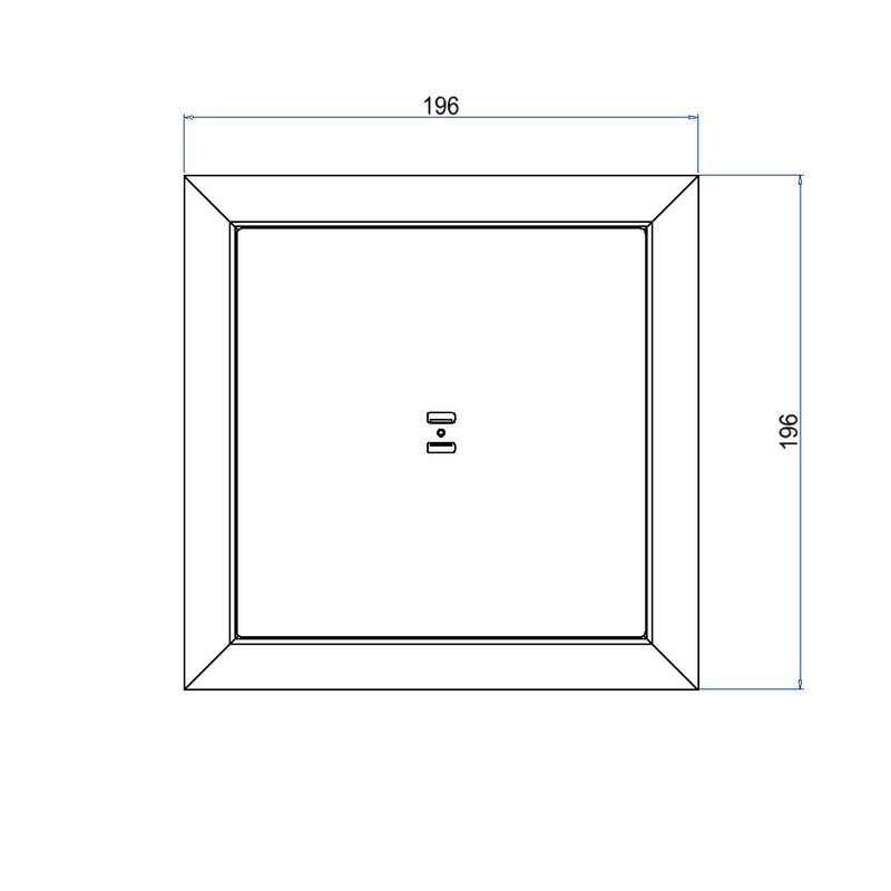 Produktbild DBKA 160 030 - Doppelboden-Auslass DBKA 160 mit Kante inkl. Blinddeckel flach (SVZ), 3mm Vertiefung