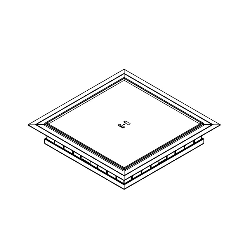 Produktbild DBKA 160 030 - Doppelboden-Auslass DBKA 160 mit Kante inkl. Blinddeckel flach (SVZ), 3mm Vertiefung