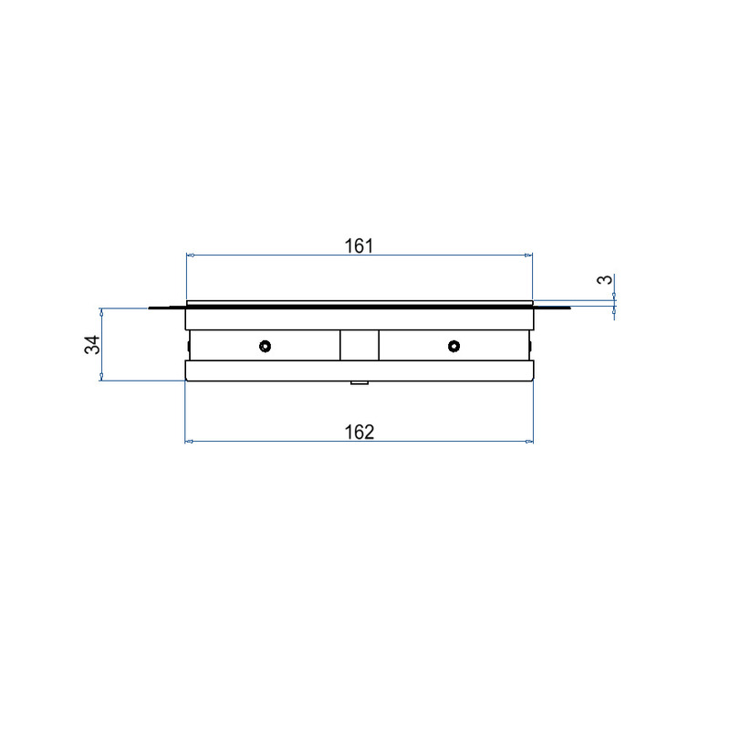 Produktbild DBKA 160 030 - Doppelboden-Auslass DBKA 160 mit Kante inkl. Blinddeckel flach (SVZ), 3mm Vertiefung
