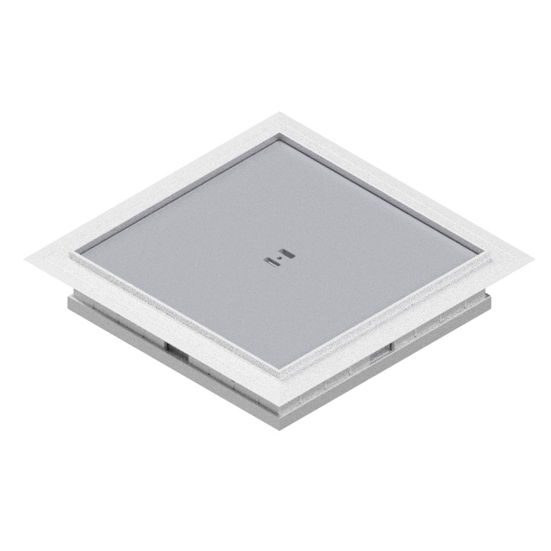 Produktbild DBKA 160 050  -  Doppelboden-Auslass DBKA 160 mit Kante inkl. Blinddeckel flach (SVZ),  5mm Vertiefung