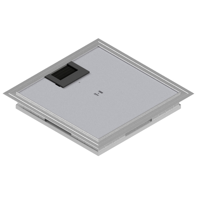 Produktbild DBKA 210 031  -  Doppelboden-Auslass DBKA 210 mit Kante inkl. Deckel flach (SVZ), 3mm Vertiefung und 1 Bürstenauslass