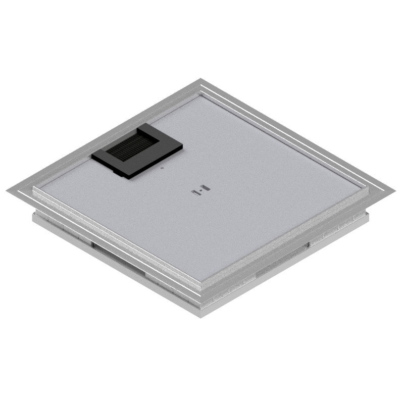 Produktbild DBKA 210 051  -  Doppelboden-Auslass DBKA 210 mit Kante inkl. Deckel flach (SVZ), 5mm Vertiefung und 1 Bürstenauslass