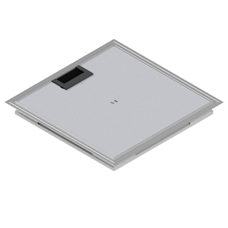 Produktbild DBKA 320 031  -  Doppelboden-Auslass DBKA 320 mit Kante inkl. Deckel flach (SVZ), 3mm Vertiefung und 1 Bürstenauslass