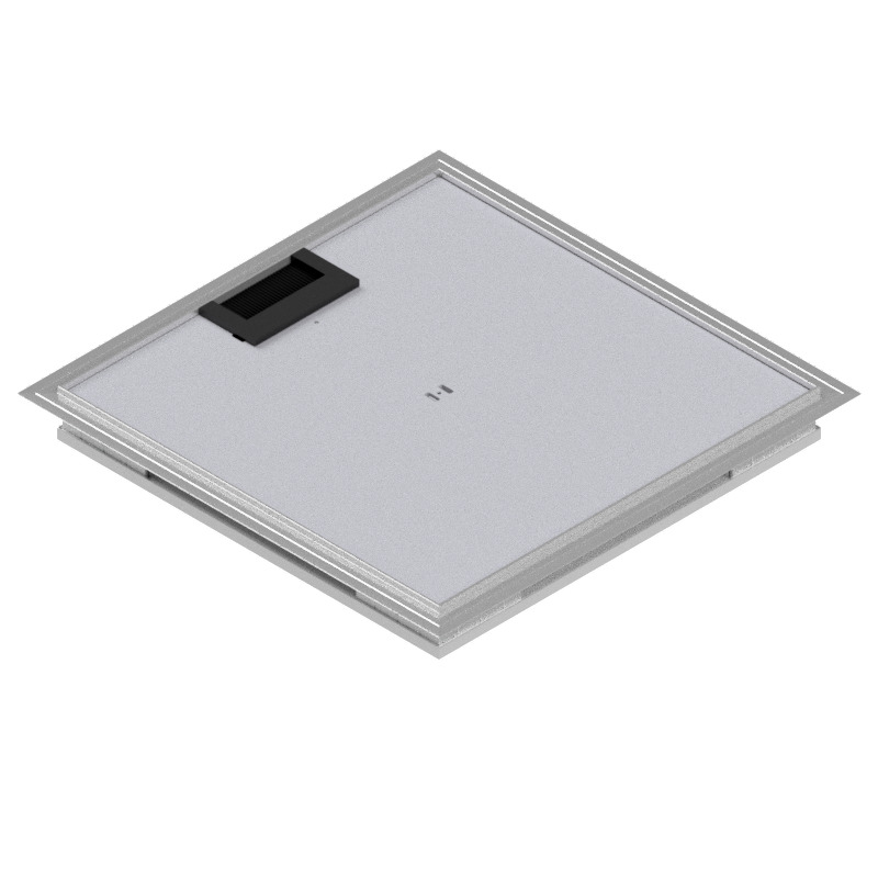 Produktbild DBKA 320 051  -  Doppelboden-Auslass DBKA 320 mit Kante inkl. Deckel flach (SVZ), 5mm Vertiefung und 1 Bürstenauslass