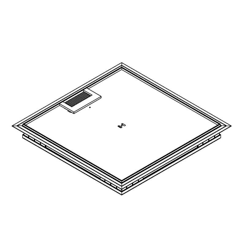 Produktbild DBKA 320 051 - Doppelboden-Auslass DBKA 320 mit Kante inkl. Deckel flach (SVZ), 5mm Vertiefung und 1 Bürstenauslass