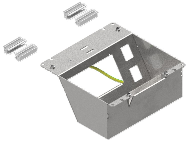 Produktbild DBSA 160 045  -  Steckdoseneinsatz für 2x 45x45 / 2x Keystone Ausschnitte