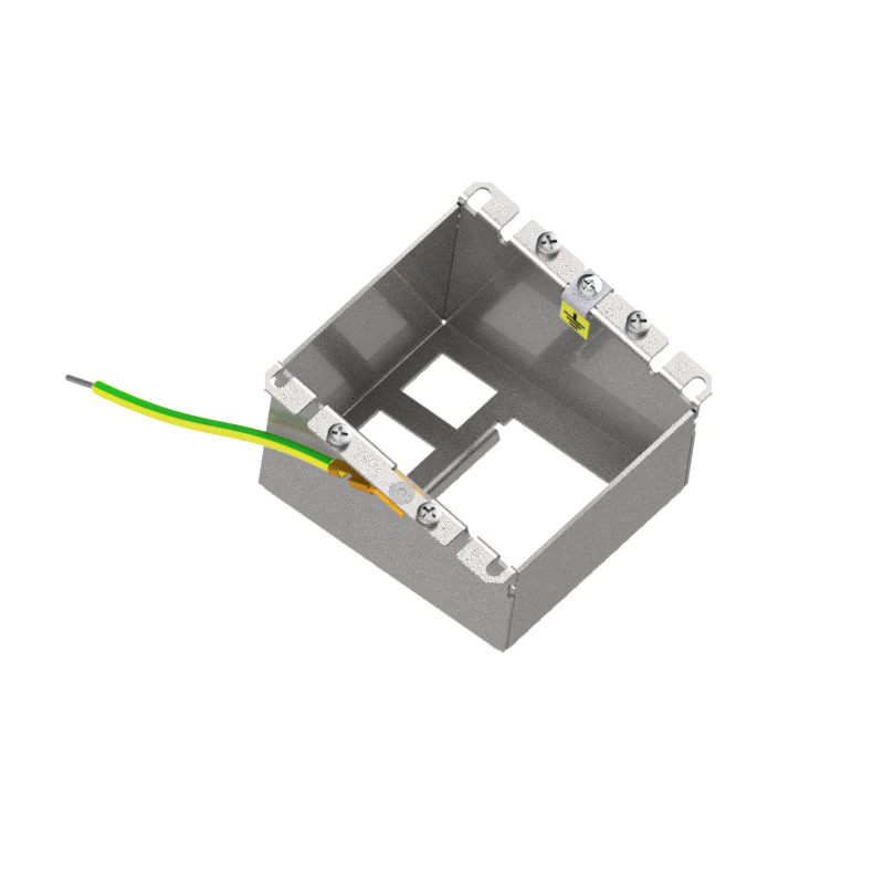 Produktbild DBSA 100 045  -  Steckdoseneinsatz mit 1x 45x45 und 2x Keystone Ausschnitte