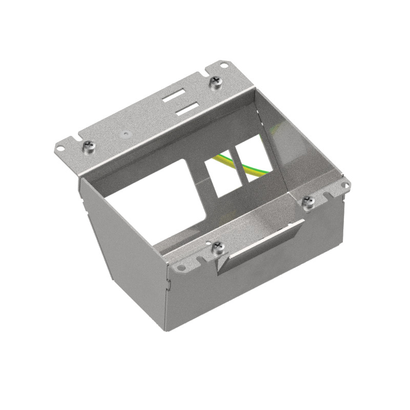 Produktbild DBSA 130 010  -  Steckdoseneinsatz mit 1x FLF horizontal und 2x Keystone Ausschnitte