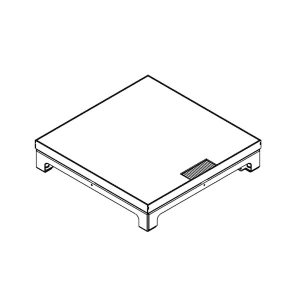 Produktbild UBD 320 311  -  Unterflur-Bodendose UBD 320 inkl. belegtem Deckel aus Chromstahl, geschliffen, und 1 Bürstenauslass