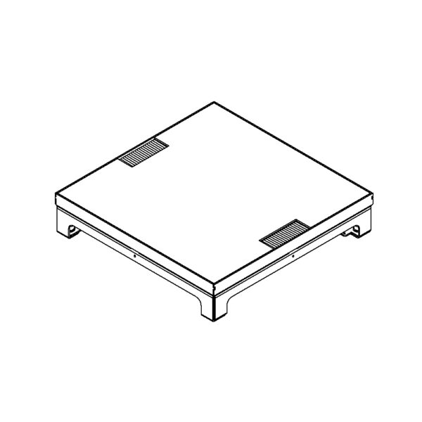 Produktbild UBD 320 312  -  Unterflur-Bodendose UBD 320 inkl. belegtem Deckel aus Chromstahl, geschliffen, und 2 Bürstenauslä