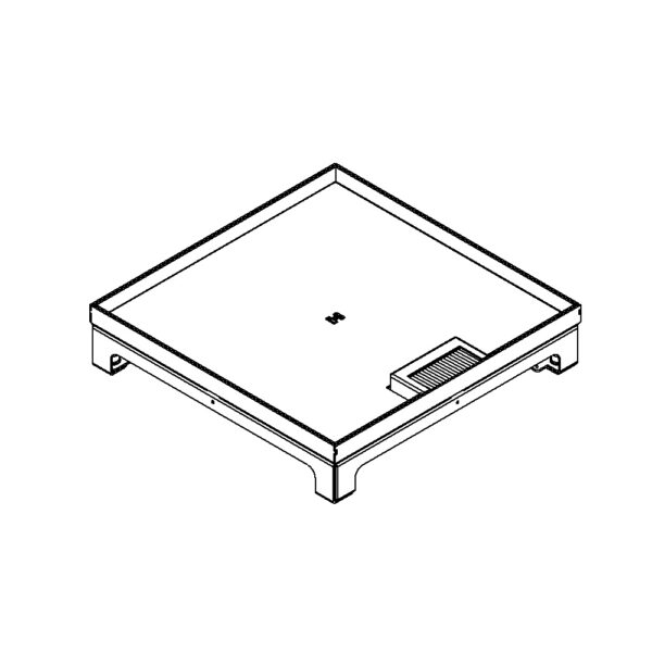 Produktbild UBD 320 316  -  Unterflur-Bodendose UBD 320 inkl. Deckel mit Kante, geschlossen, 15mm Vertiefung und 1 Bürstenauslass