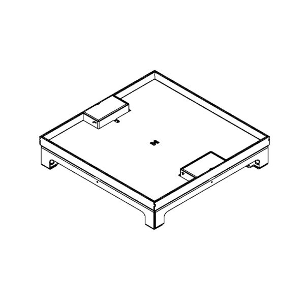 Produktbild UBD 320 317  -  Unterflur-Bodendose UBD 320 inkl. Deckel mit Kante, geschlossen, 15mm Vertiefung und 2 Schnurauslässe