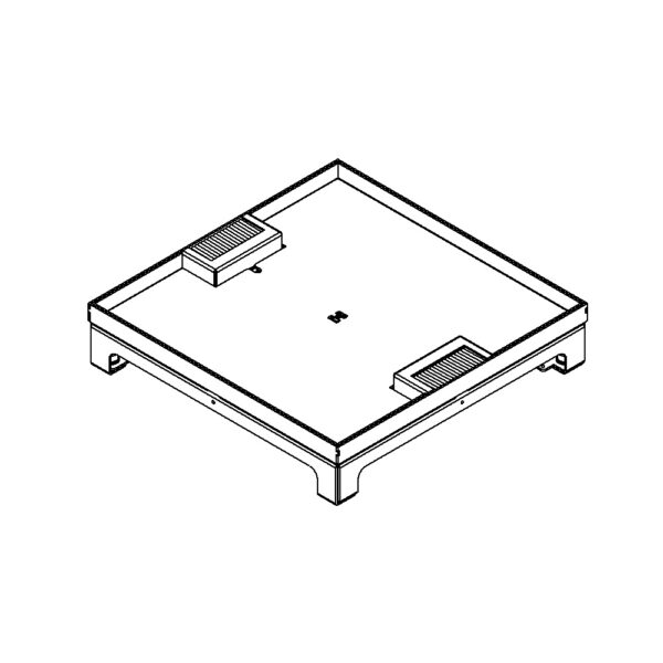 Produktbild UBD 320 318  -  Unterflur-Bodendose UBD 320 inkl. Deckel mit Kante, geschlossen, 15mm Vertiefung und 2 Bürstenauslässe