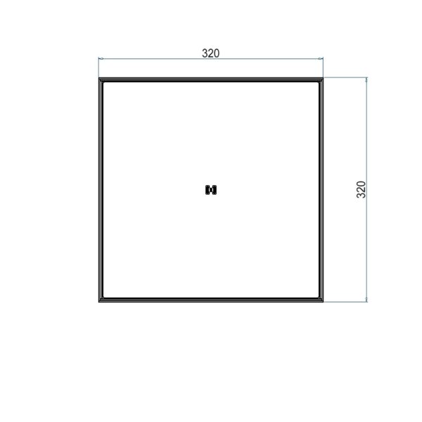 Produktbild UBD 320 319  -  Unterflur-Bodendose UBD 320 inkl. Blinddeckel mit Kante, geschlossen, und 15mm Vertiefung