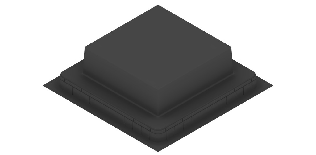 UBD 320 356  -  Kunststoff-Einbaubox, schwarz, inkl. Styroporklotz im Inneren, oben: 330x330mm, unten: 508x508mm, H: 150mm